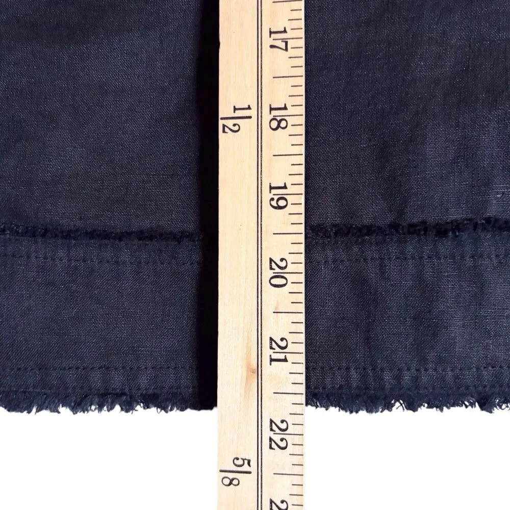 Tommy Bahama Two Palms Black Linen Jacket Raw Edge Size XL